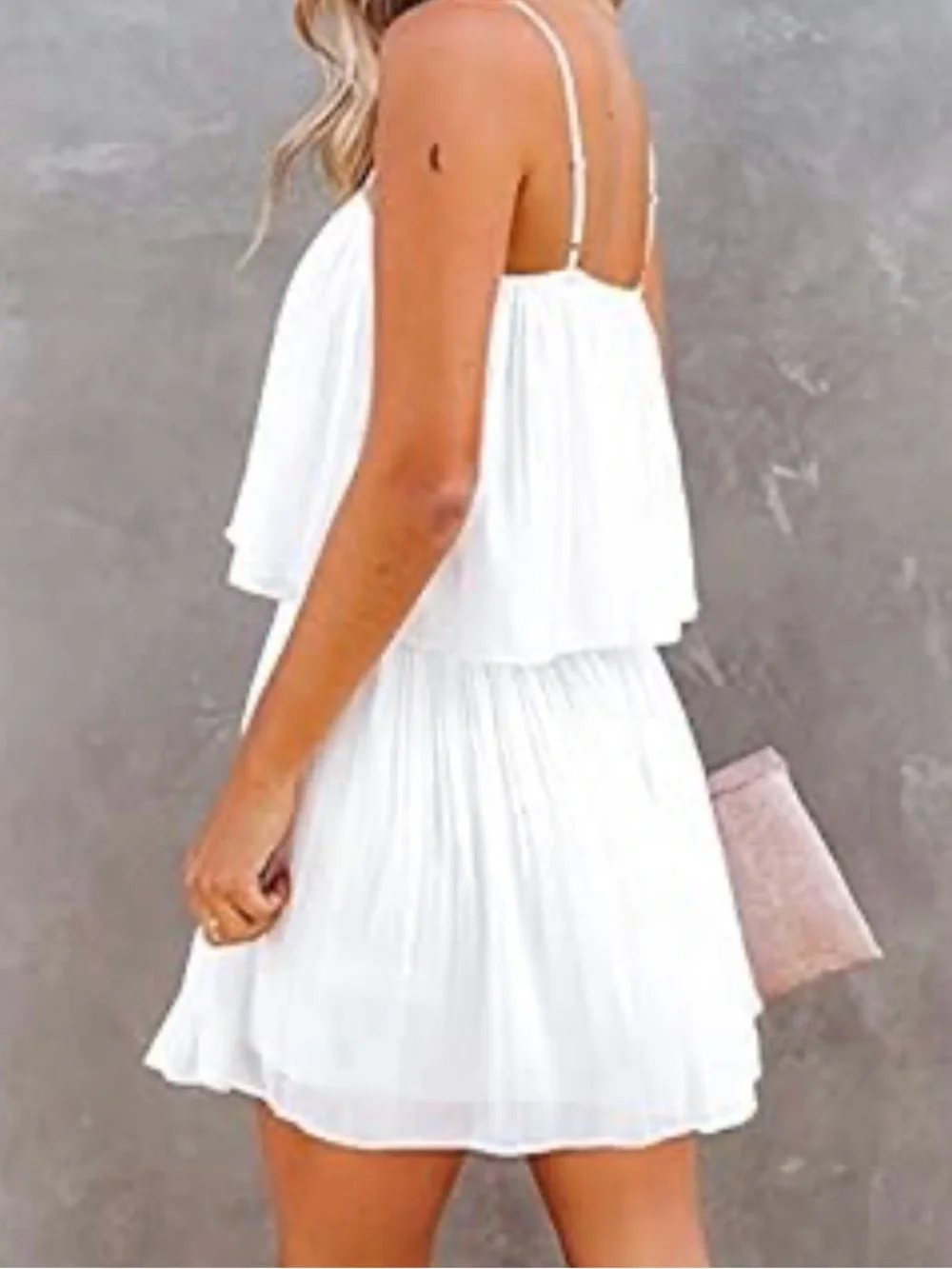 EXLURA White Pleated Strapless Romper - Picture 2 of 11